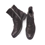 Aged-Effect Leather Boots // Black (Euro: 40)