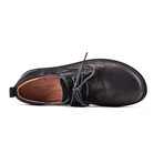 Folded Leather Lace Ups // Black (Euro: 43)