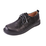 Folded Leather Lace Ups // Black (Euro: 40)