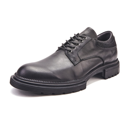 Textured Class Leather Lace Ups // Black (Euro: 38)