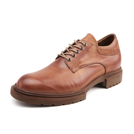 Textured Class Leather Lace Ups // Apricot (Euro: 38)