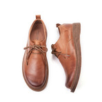 Folded Leather Lace Ups // Apricot (Euro: 43)