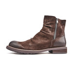 Aged-Effect Leather Boots // Brown (Euro: 42)