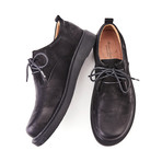 Folded Leather Lace Ups // Black (Euro: 38)