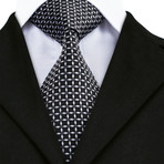 Franco Handmade Silk Tie // Black + White