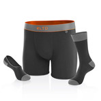 Mondrian Boxer Brief + Sock Set // Black (Small/Medium)