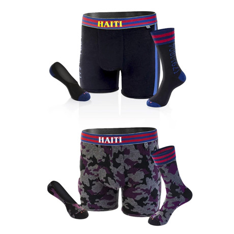 Sabbat X Haiti Boxer Brief + Sock Set // Camo + Black // Pack of 2 (S)