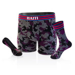 Sabbat X Haiti Boxer Brief + Sock Set // Camo + Black // Pack of 2 (S)