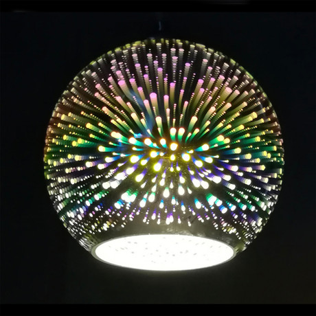 Rainbow Light Ceiling Pendant Light // Silver (11.8"Ø)