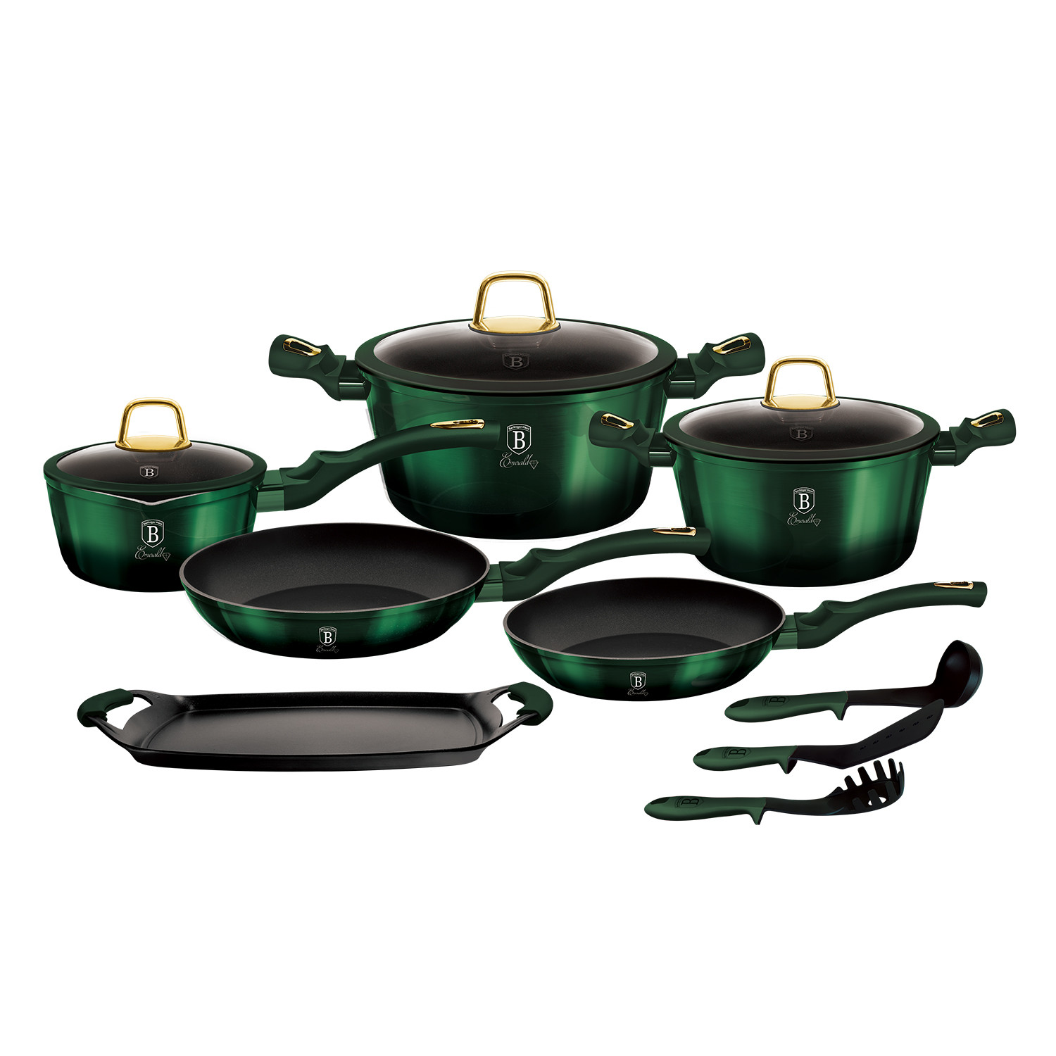 12-Piece Emerald Collection Cookware Set - Berlinger Haus - Touch of Modern