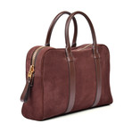 Suede Briefcase // Burgundy