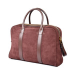 Suede Briefcase // Burgundy