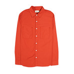 Aetna Long Sleeve Button Up // Blood Orange (XL)