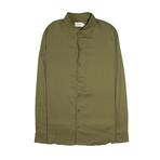 Osseus Long Sleeve Button Up // Olive (XL)