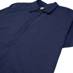 Foster Short Sleeve Button Up // Navy Linen (S)