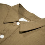 Aetna Long Sleeve Button Up // Mud Seersucker (L)