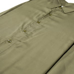 Osseus Long Sleeve Button Up // Olive (XL)
