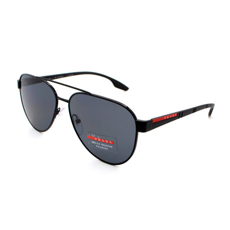 Men's PS54TS-1AB5Z1 Aviator Polarized Sunglasses // Black