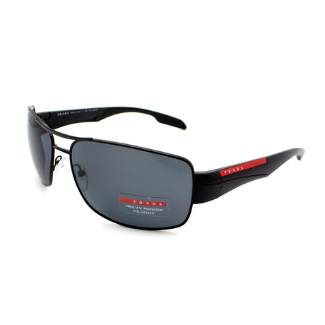 Prada // Men's PS53NS-1BO5Z1 Double Bridge Polarized Sunglasses // Black