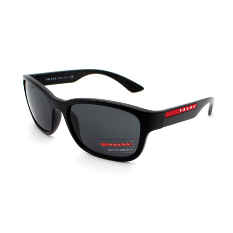 Prada Sport // Men's PS05VS-1BO5SO Rectangle Sunglasses // Black + Gray