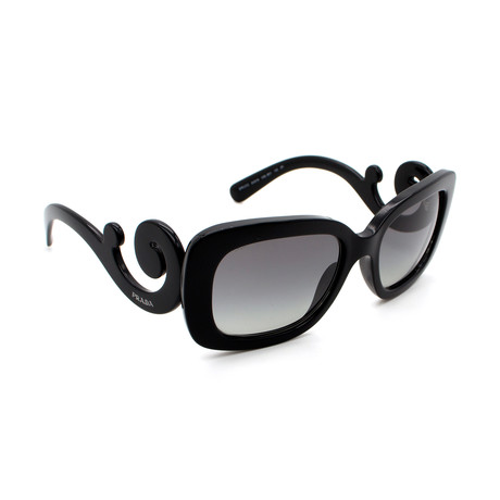 Prada // Women's PR27OS-1AB3M1 Swirl Sunglasses // Shiny Black + Gray Gradient