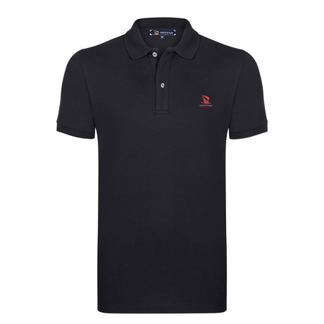 Corlu Short Sleeve Polo Shirt // Black + Bordeaux (3XL)