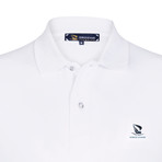 Corum Short Sleeve Polo Shirt // White + Navy (S)