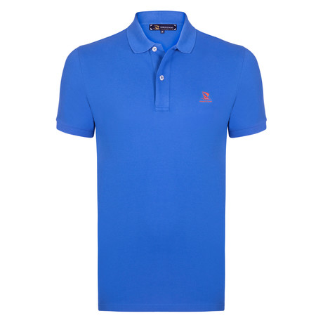 Usak Short Sleeve Polo Shirt // Sax + Red (S)