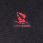 Corlu Short Sleeve Polo Shirt // Black + Bordeaux (S)