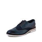 Lorenzo Derby Brogue // Navy + Brown (UK 6)