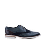 Lorenzo Derby Brogue // Navy + Brown (UK 6)