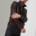 Burhaniye Leather Jacket // Brown (XL)