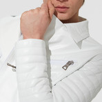 Samandag Leather Jacket // White (S)