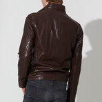 Burhaniye Leather Jacket // Brown (XL)