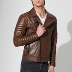 Karakopru Leather Jacket // Chestnut (XL)