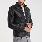 Payas Leather Jacket // Black + Gold (2XL)