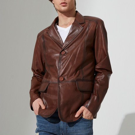 Alasehir Leather Jacket // Chestnut (S)