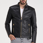 Payas Leather Jacket // Black + Gold (L)