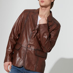 Alasehir Leather Jacket // Chestnut (M)