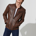 Bucak Leather Jacket // Brown (XL)