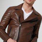 Karakopru Leather Jacket // Chestnut (2XL)