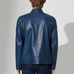 Kozlu Leather Jacket // Dark Blue (3XL)