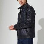 Ayvalik Leather Jacket // Navy Blue (XL)