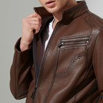 Bucak Leather Jacket // Brown (L)
