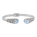 Women's Blue Topaz Hinged Cuff Bracelet