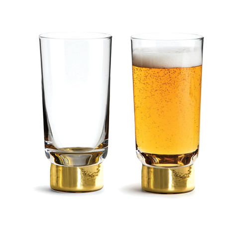 Club Gold Beer Glass // Set of 2