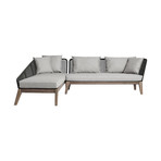 Netta Outdoor Sectional Sofa // Feather Gray Fabric (Left-Facing)