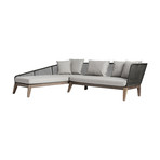 Netta Outdoor Sectional Sofa // Feather Gray Fabric (Left-Facing)