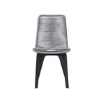 Laced Outdoor Dining Chair // Dark Eucalyptus // Set of 4 (Light Gray Cord)