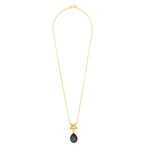 Assael 18k Yellow Gold Diamond + Tahitian Pearl Necklace